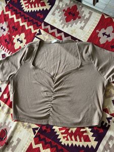 Cute Brown Crop Top