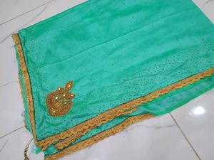 Heavy Wedding Saree New With Blouse Piece