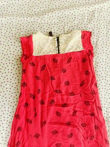 Coral Leaf Print Top