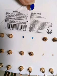 Miniso Earrings Set 🎀♥️
