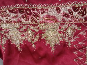 Maroon Saree with Embroidery