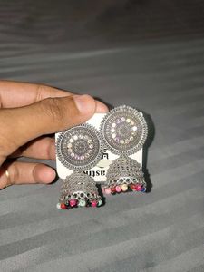 Silver Jhumka Earrings