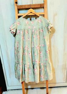 Light Green Cotton Dress Bust Size-48