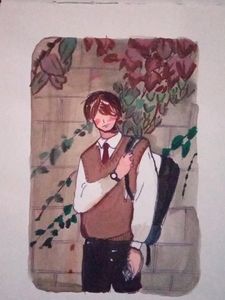 Boy in shed (Painting)