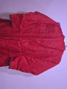Red Embellished Kurta
