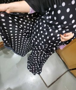 Polka Dot Black Saree georgette