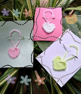 Combo Of Three Cute Croshet Heart Keychain