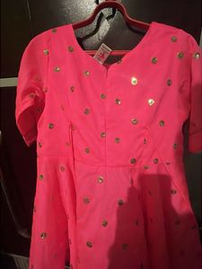 Pink Embroidered Kurta