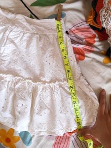 White Ruffle Mini Skirt