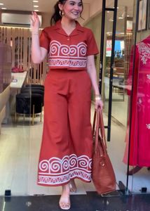 Rust Two-Piece Set with Pattern