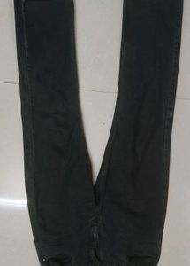 Dark Grey High Waist Straight Fit Denims