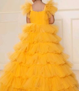 Adorable Yellow Ruffled Party Dress