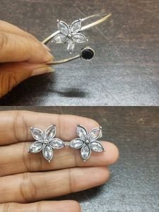 Green Flower Jewelry Set