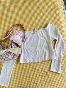 Cute White Long Sleeve Top