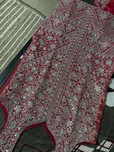 Red Net Embellished Dupatta