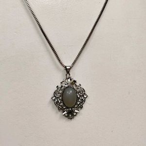 Gray Stone Pendant Necklace