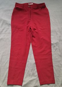 Straight Red Formal Pants| Trousers