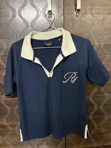 Stylish Blue Polo T-Shirt westside