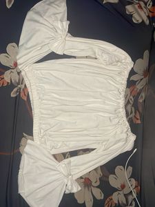 Pinterest Bow Tie Bell Sleves White Off Shoulder T