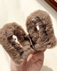Fluffy Heart Hair claw clip Pack Of 3