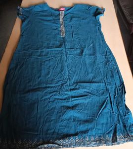 Teal Kurti with Embroidered Accents