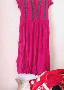 Magenta Frock Style Kurti