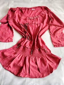 Pink Embroidered Long Sleeve Top 🩷