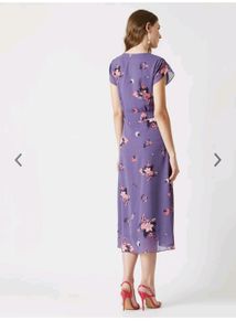 Miss Chase Purple Floral Midi Dress