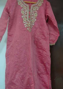 Pink Embroidered Indian Kurti