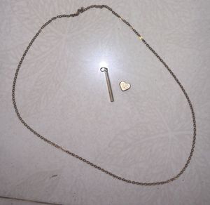 Golden Necklace with Heart and Pendant