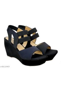 Chic Black Wedge Sandals