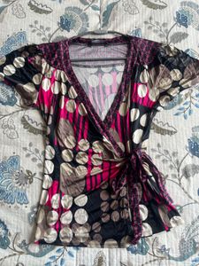 Patterned Wrap Top By M&amp;S