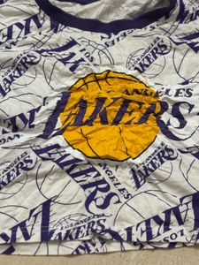 Oversized Los Angeles Lakers Crop T-shirt