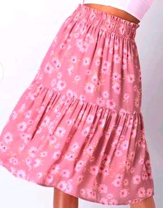 FabAlley Pink Korean Floral Skirt💗🌷✨