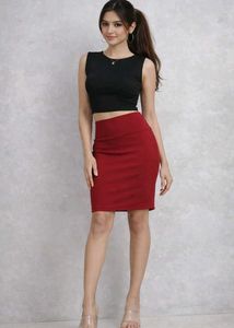 Burgundy Pencil Skirt