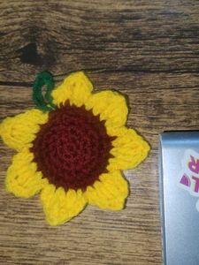 Crochet Sunflower Bag Charm