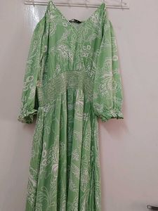 Green Paisley Midi Dress