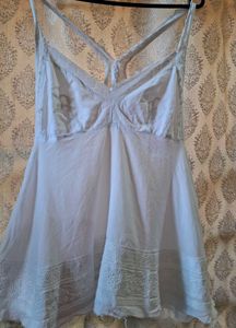 White Lace Trim Tank Top