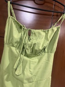 Zipper &amp; Knot Lime Slit Dress ♥️