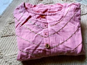 Pink Kurti with Silver Accents