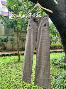 Plaid Flared Pants
