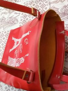 Red Printed Handbag