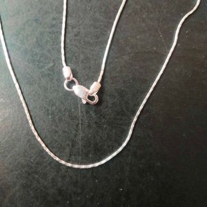 Pure Silver Tranding Thin Snack 🥨 Chain 16inch