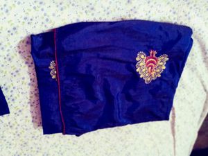 Elegant Blue silk saree with blouse