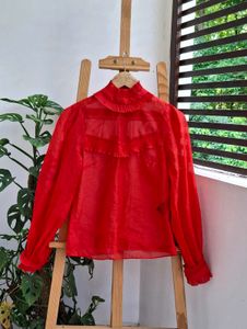 H&M Ruffled Neck Top