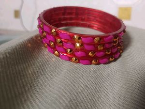 Pink &amp; Gold Bangle Set