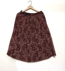 Floral Print A-Line Midi Skirt