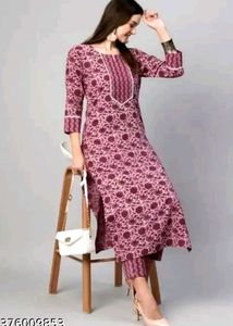 Daily Wear Women Cotton Blend Kurty Set