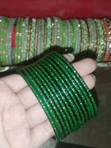 Green & Gold Bangles - Set