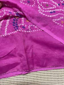 Magenta Bandhani Saree with Blouse